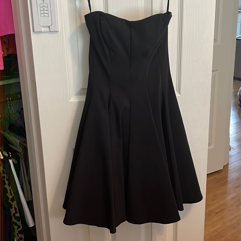 Black corset cocktail dress
